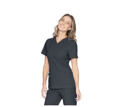 Urbane Align Women Contemporary Fit Short Sleeve V Neck Scrub Top  Charcoal  M/L - Image 1 of 4