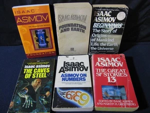 Isaac Asimov Beginnings, Numbers, Foundation, Caves Steel, Plus 2 More! - Picture 1 of 10