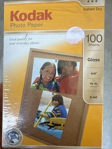 Kodak Premium Photo Paper Gloss 100 Sheets 4X6" Instant Dry New Unopened Sealed - Picture 1 of 5