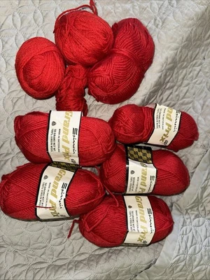 Hilo de lana virgen Spinnerin vintage 13 OZ Gran Premio Rojo Hecho en Suiza Foto 1 de 4