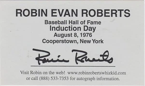 SIGNED 3x5 CARD OF ROBIN ROBERTS (HOF, DECEASED 2010, PHILLIES)!! - Picture 1 of 2