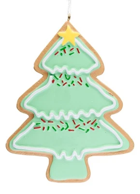 Adorno de galletas de árbol de Navidad, verde Foto 1 de 2
