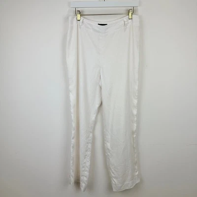 Vintage Lauren Ralph Lauren Linen Pant White Straight Classic High Rise US 10 - Image 1 of 4