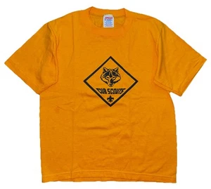Vtg 70s 80s Youth Jerzees Cub Scouts Yellow Logo T Shirt Medium 10/12 - Picture 1 of 3
