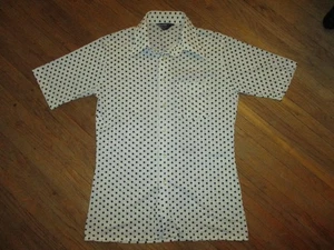 vtg 70s CAREER CLUB POLKA DOT SHIRT Short Sleeve Polyester Disco MEDIUM/LARGE - Picture 1 of 4