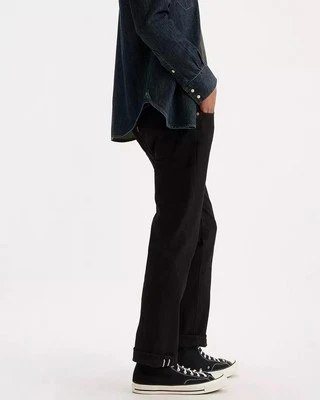 LEVI’S 501 Black Selvedge Jeans 33 (35 Actual) Straight Original Fit Denim Hemp - Image 1 of 4