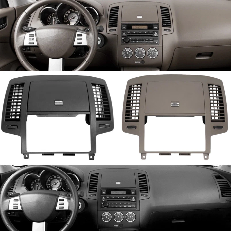 Black/Brown For Nissan Altima 2005-2006 Center Dash Radio Bezel Storage Cubby - Image 1 of 1