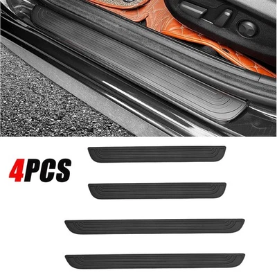 Protector de escalones de panel de cubierta de alféizar de puerta de coche de goma negra 4 piezas para GMC TERRAIN Foto 1 de 4