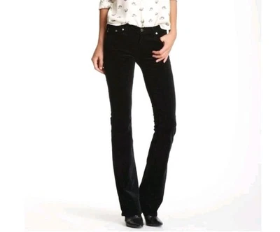 AG Adriano Goldschmied Pants Women's 29 Angel Bootcut Black Corduroy Stretch  - Image 1 of 4
