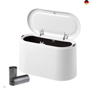 VORHOT Tischmülleimer mit Aufpoppen Deckel, 2L Mini Mülleimer Klein mit 2 R - Bild 1 von 7
