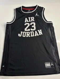 Air Jordan “Fly Since 1982 Become Legendary” Jersey Black Boys Size Medium - Picture 1 of 6