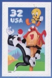 US #3204a MNH 1998 Puddy Tat Sylvester Psycho Bird Tweety Looney Toons Mailbox - Picture 1 of 1