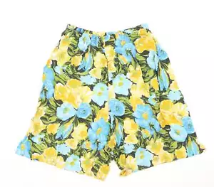 Womens Floral Polyester Blend Culotte Shorts Size L Reg Pull - Picture 1 of 12