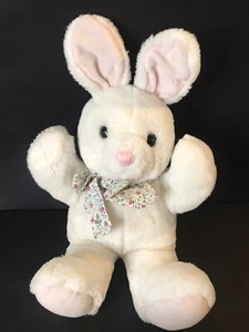 Dakin Hase Kaninchen 1994 Vintage 17 Zoll weiß mit rosa Nase Plüschtier Kuscheltier - Bild 1 von 6