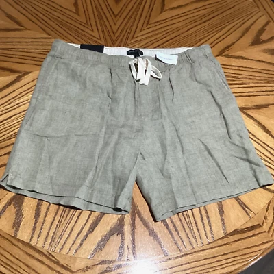 Pantalón Corto Banana Republic 8" Lino Para Hombre Grande Tiro Medio Sobre la Rodilla Calce Relajado Nuevo Con Etiquetas Foto 1 de 4