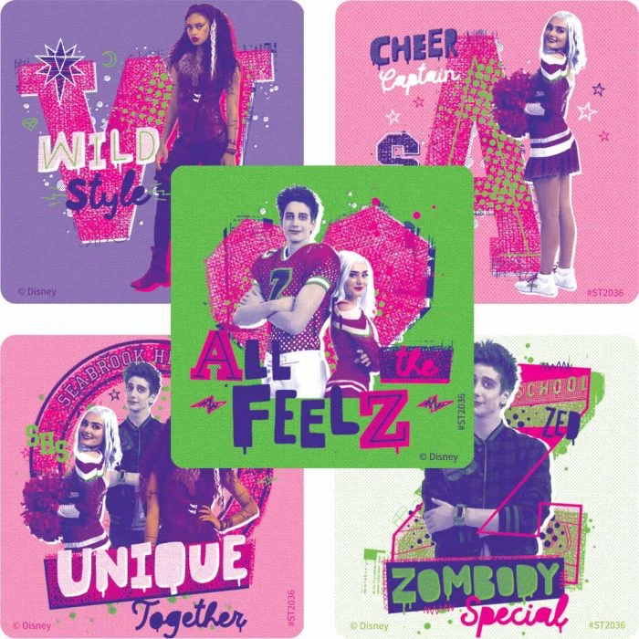 Disney Zombies Stickers x 5 - Birthday Party Favours Zombies 3 Zed Addison Willa — 第 1/4 张图片