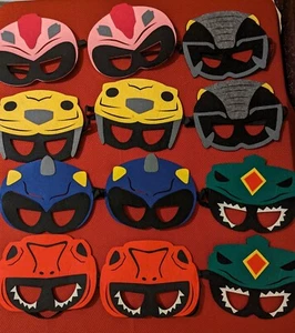 Set 12 Kids Fancy Dress Face Masks-Boys Girls Superhero Felt Mask Party - Picture 1 of 2