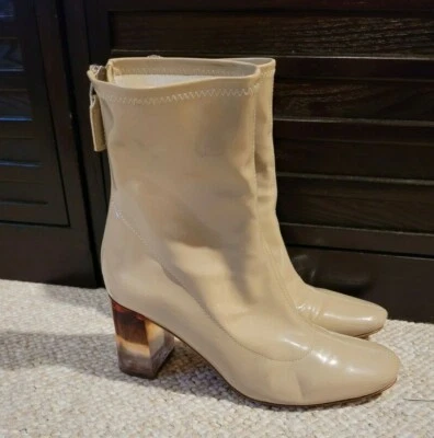 Botas/Botines Zara Beige/Tostado Imitación Charol, Transparente Transparente Tacón Bloque   Foto 1 de 4