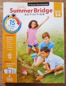 NEW! Summer Bridge Activities for Grades 3 to 4 with Flash Cards & Stickers - Picture 1 of 6