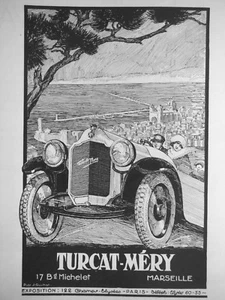 PUBLICITÉ DE PRESSE 1922 VOITURE TURCAT-MÉRY - AUTOMOBILE - Picture 1 of 1