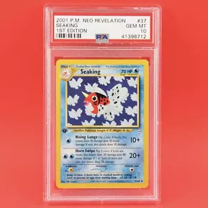 Seaking 37 1. Ausgabe 2001 Pokemon Neo Offenbarung Karte PSA 10 Edelsteine neuwertig Wotc - Bild 1 von 2