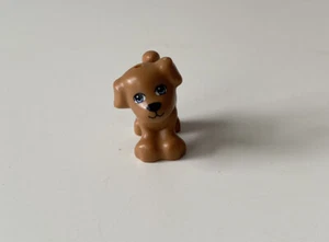 *NEU* Lego Tier MITTEL DUNKEL FLEISCH Friends HUND mit blauen Augen schwarze Nase Mund - Bild 1 von 7