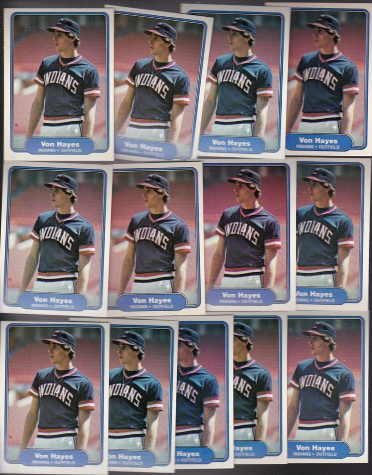 1982 Fleer Baseball #371 LOT of (13) VON HAYES (RC) NM+ Cleveland INDIANS - Image 1 of 1