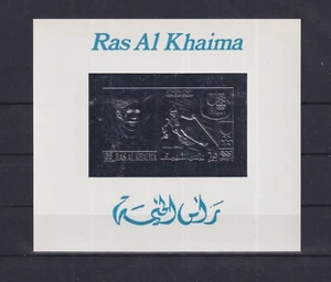 Ras Al Khaima 1972 - Juegos Olímpicos de Sapporo - hoja de papel de aluminio plateado - Mi-Bl. A 130 - montado sin montar o nunca montado - Imagen 1 de 1
