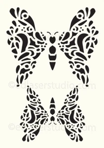 Butterfly Stencil Vintage Lace Template Cardmaking Paint Furniture Wall Art BU3 - Picture 1 of 4