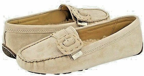 Mocassini mocassini nuovi con scatola UGG Australia Thelma scarpe 5 moka beige pelle morbida