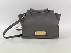Zack Posen Eartha Top Handle grau Ledertasche *LESEN* - Bild 1 von 12