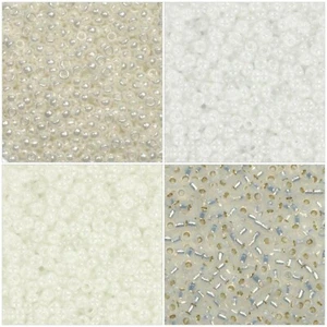 Miyuki Seed Beads11/0 Japanese Seed Beads in Shades of White - 5g & 10g - Picture 1 of 10