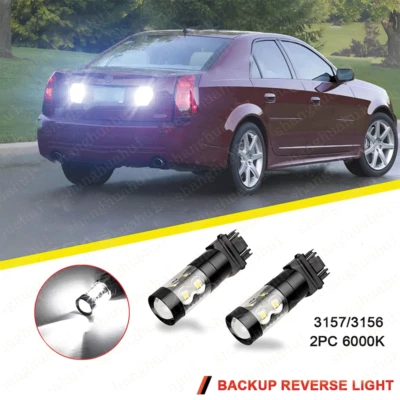 3157 SMD LED Backup Reverse Light Bulbs Kit 2pc 6000K For Cadillac CTS 2003-2007 - Image 1 of 4