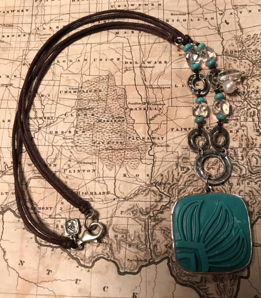 Silpada N2326 Sterling Silver Howlite Pearl "Aqua Grace" Necklace Was $99 - Image 1 of 3