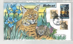 2012 COLLINS HANDPAINTED 4667 BOBCAT CATS WILDLIFE NICE! & LOUISIANA - Picture 1 of 1