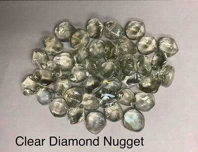 Clear Diamond Nugget Fire Glass, Gas Fireplaces, Gas Fire Pits, Landscaping - Image 1 of 2