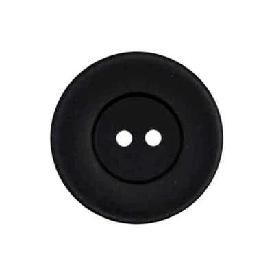 BLACK SATIN SLIM 2 HOLE BUTTONS 34.5mm - Image 1 of 2