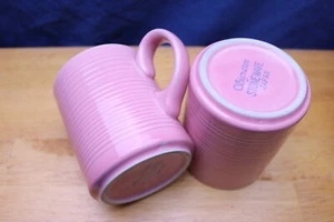 CARNIVALE PINK by Signature Set of 2 Coffee Mugs Embossed Rings Japan - Picture 1 of 5