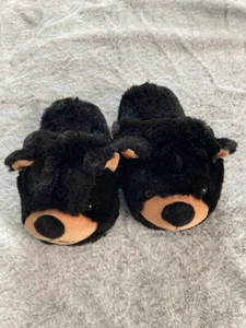 Toddlers Baby Girls Boys Novelty Black Bear Slippers - Picture 1 of 3