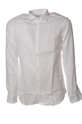 camicia cotone operato tinta unita da Uomo Aglini  Colore Bianco - Immagine 1 di 3