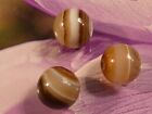 3 ANTIQUE SULEMANI BEAUTIFULLY BANDED AGATE BEADS APRRX. 11 MM 140 YRS SATINY