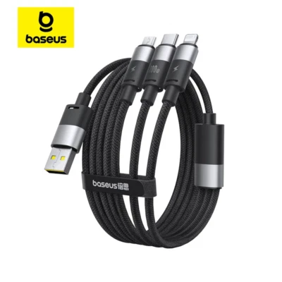 Baseus 100W USB Cable For iPhone 15 Pro Max Fast Charging Cable Data For Samsung - Image 1 of 4