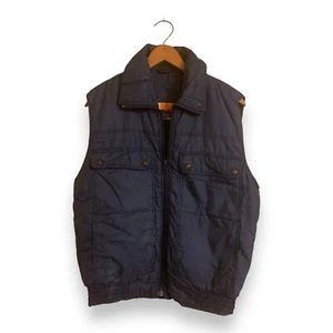 Vintage Ozark Trail Puffer Vest Mens Small Navy 80s 90s Trucker Outdoor Nylon - Picture 1 of 7