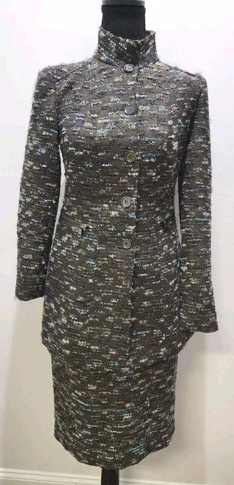 Conjunto de traje falda Carlisle 2 piezas negro agua beige tweed talla chaqueta 0 falda 4 BONITO Foto 1 de 4