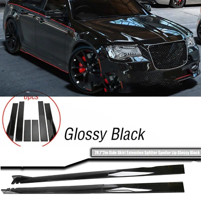 For Chrysler 300 C SRT8 Side Skirt Extension Splitter Spoiler 2m/78.7inch N Foto 1 de 4