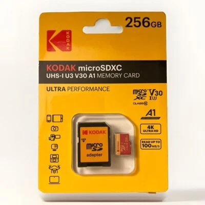 New KODAK Memory Card 256GB U3 4K Micro SD Card 256GB Microsd UH Ultra Fast - Image 1 of 4