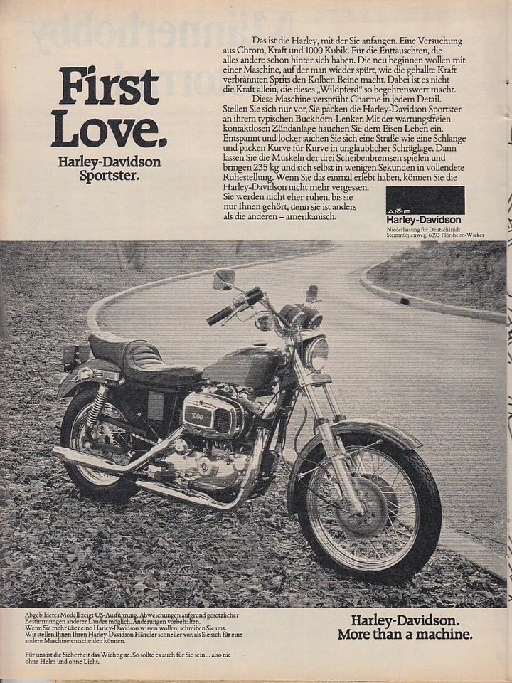 Harley-Davidson Sportster - Reklame Werbeanzeige Original-Werbung 1980 - Bild 1 von 1