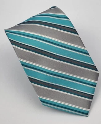 Van Heusen полиэстер галстук серый Aqua белые полосы мужчин галстук узкие 57 x 2,75 - Изображение 1 из 4