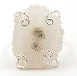 Anello in argento sterling massiccio 925 occhio di quarzo solare naturale misura 6,5 - Foto 1 di 2