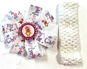 Beautiful Baby's First Christmas inspired hair bow for girls.. - Picture 1 of 5